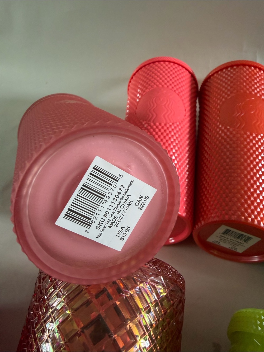 11 NWT Starbucks Textured Studded Tumbler Collection - Bright Multi Colors - Picture 6 of 8